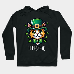 Leprecat For St Paddy's Day - Feline Funny St Patricks Day Hoodie